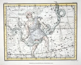 The Constellations (Plate IX) Olphiuchus, eller Serpentarius, and Serpens, fra 